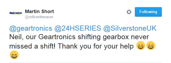 Rollcentre Racing Tweet